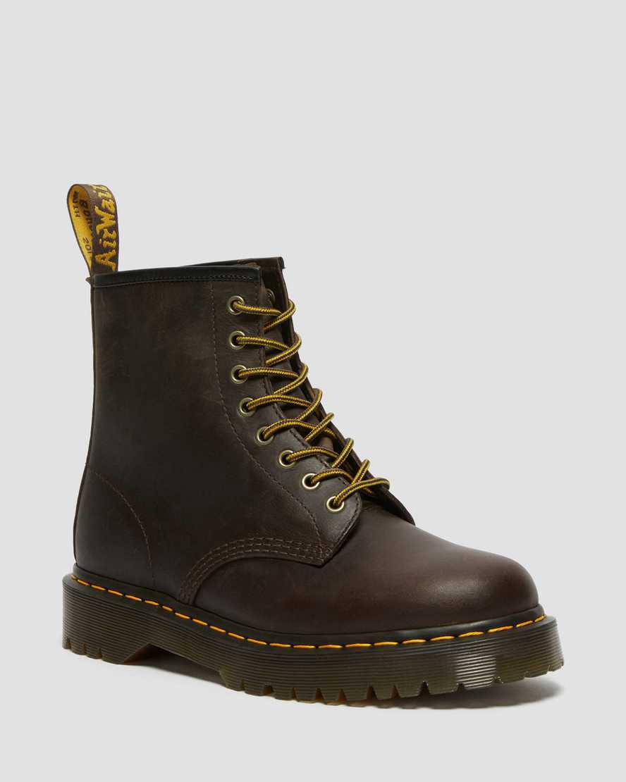 Dr Martens 1460 Bex Crazy Horse Deri Dantel Up Kadın Bilek Boy Bot Koyu Kahverengi Türkiye | 30496-INUW