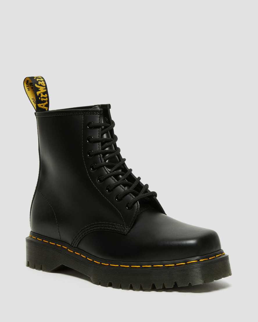 Dr Martens 1460 Bex Squared Burunlu Deri Dantel Up Erkek Bilek Boy Bot Siyah Türkiye | 96352-KUEQ