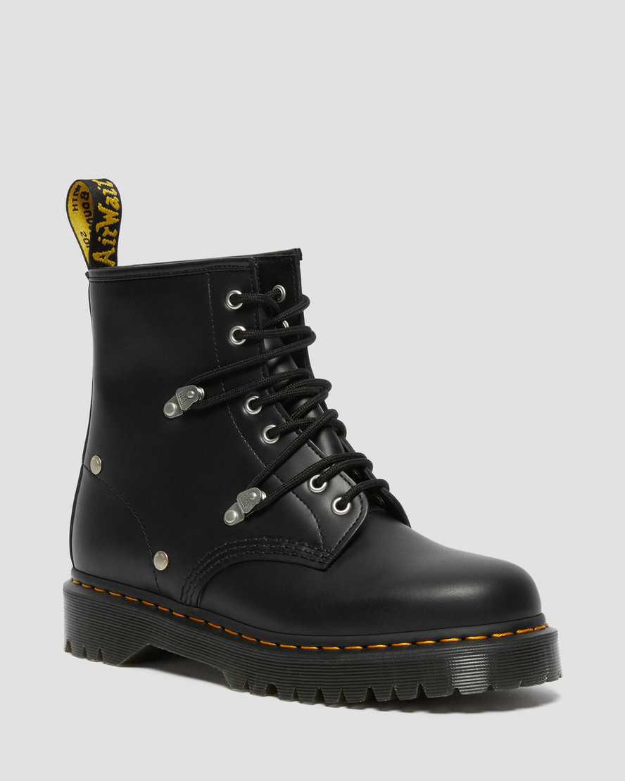 Dr Martens 1460 Bex Stud Deri Dantel Up Erkek Bilek Boy Bot Siyah Türkiye | 42309-GRWC