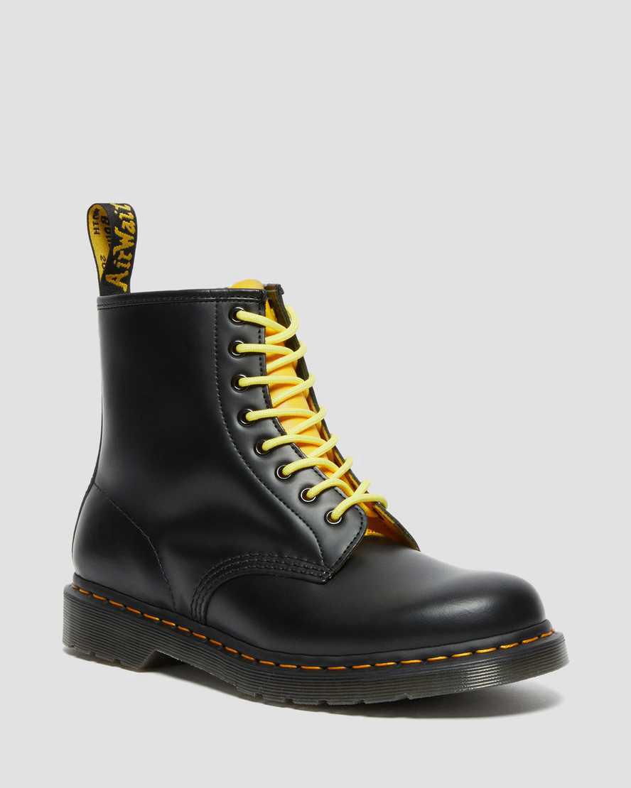 Dr Martens 1460 Contrast Smooth Deri Dantel Up Kadın Bilek Boy Bot Siyah Türkiye | 45210-HMBJ