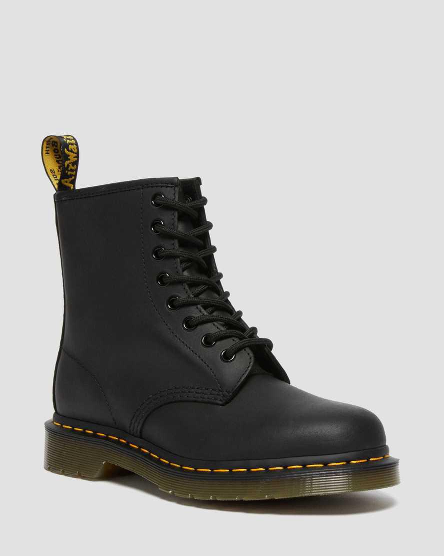 Dr Martens 1460 Greasy Deri Dantel Up Erkek Bilek Boy Bot Siyah Türkiye | 10975-KYFR