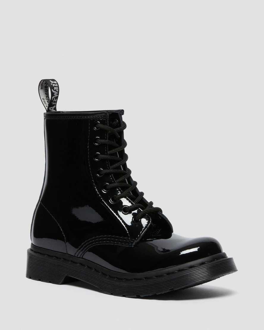 Dr Martens 1460 Mono Rugan Deri Dantel Up Kadın Bilek Boy Bot Siyah Türkiye | 56024-BIPO