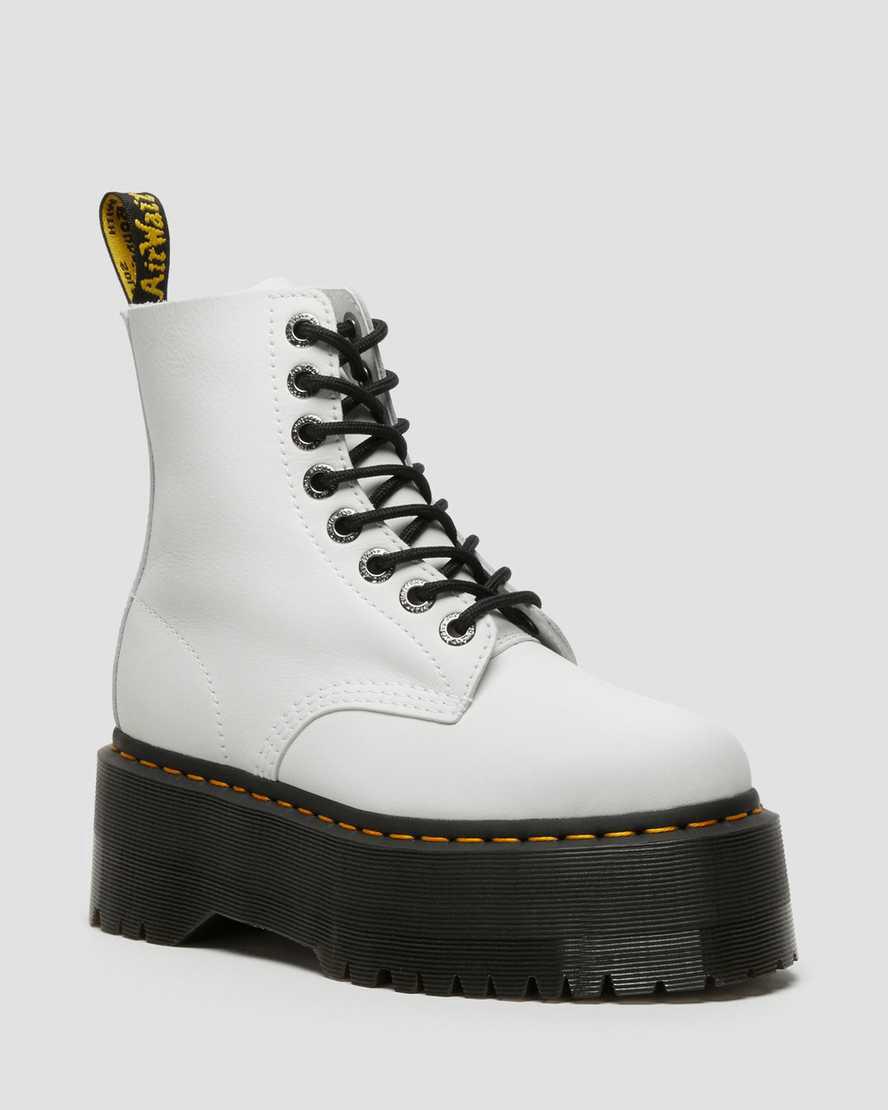 Dr Martens 1460 Pascal Max Deri Platform Kadın Bilek Boy Bot Beyaz Türkiye | 35180-AGCP