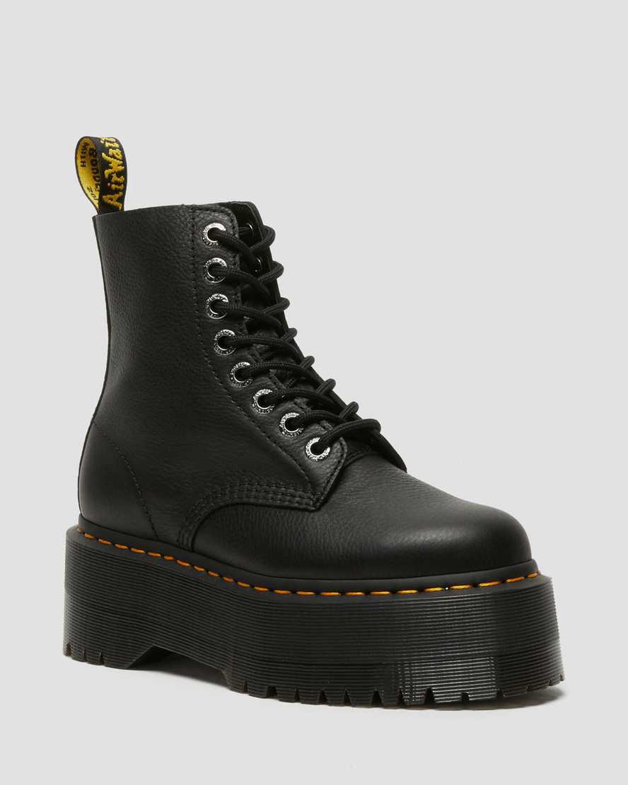 Dr Martens 1460 Pascal Max Deri Platform Kadın Bilek Boy Bot Siyah Türkiye | 47139-VYQT