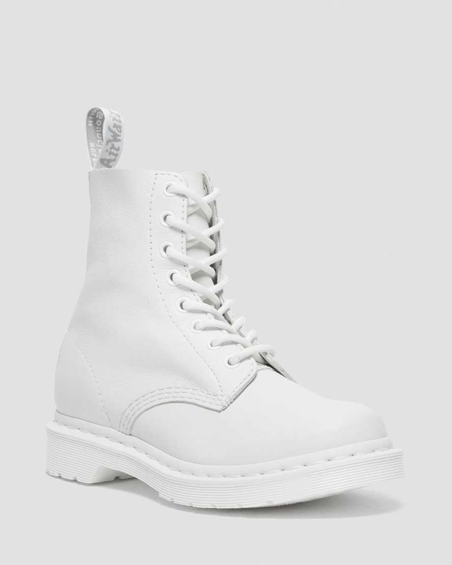 Dr Martens 1460 Pascal Mono Dantel Up Kadın Bilek Boy Bot Beyaz Türkiye | 84713-BGHJ