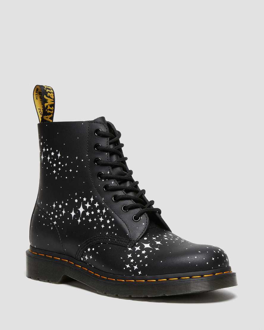 Dr Martens 1460 Pascal Stars Deri Dantel Up Kadın Bilek Boy Bot Siyah Türkiye | 57186-QWVL