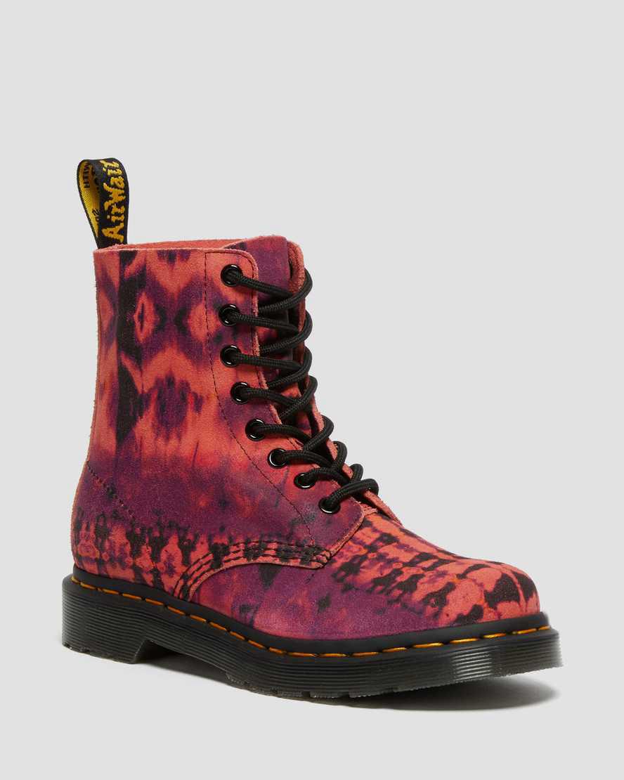 Dr Martens 1460 Pascal Tie Dye Deri Dantel Up Kadın Bilek Boy Bot Mor Türkiye | 71529-OTEZ