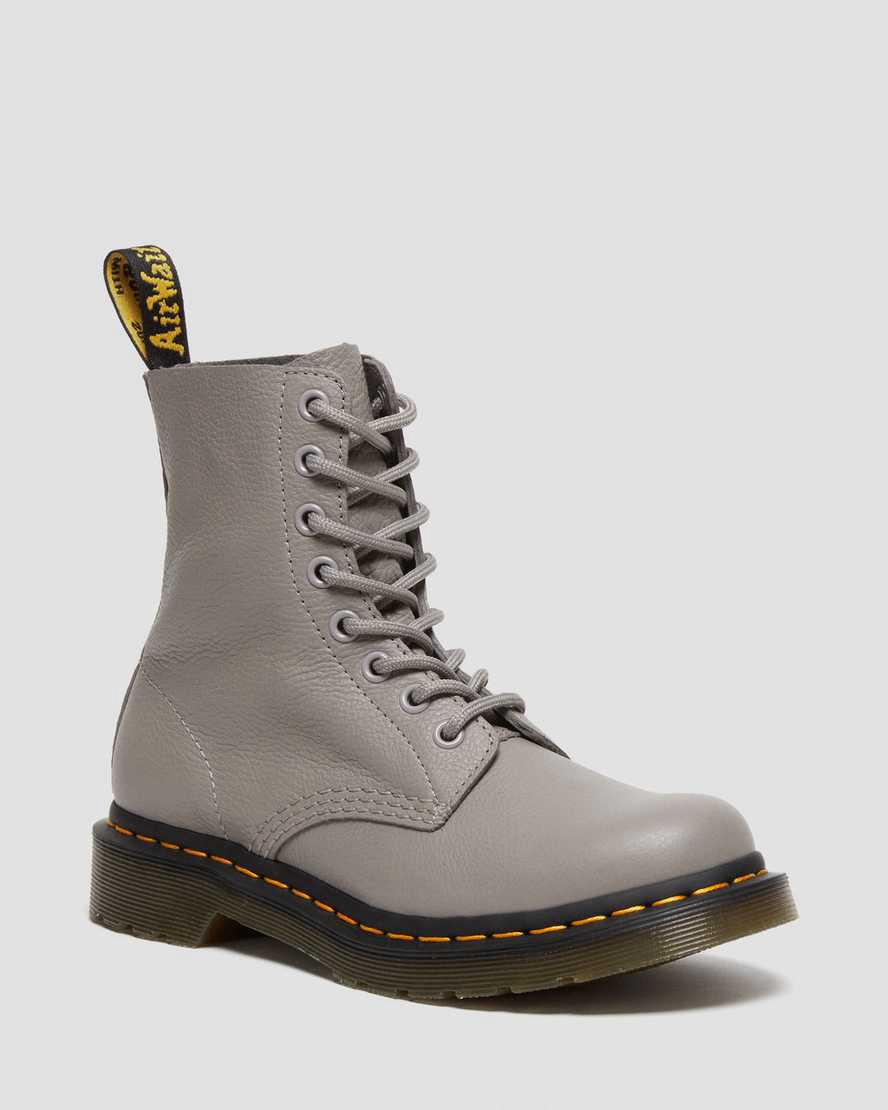 Dr Martens 1460 Pascal Virginia Deri Kadın Bilek Boy Bot Gri Türkiye | 02371-PVLX