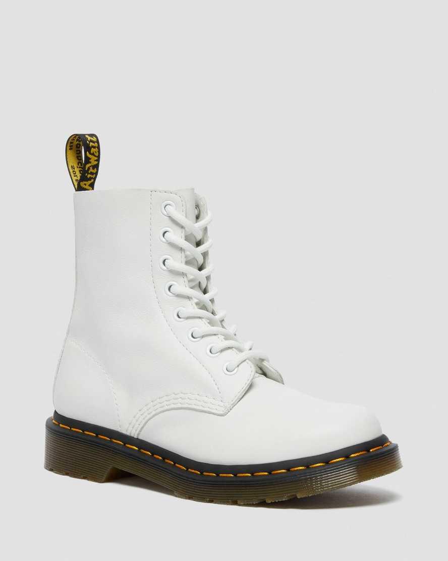 Dr Martens 1460 Pascal Virginia Deri Kadın Bağcıklı Bot Beyaz Türkiye | 34821-AWVU