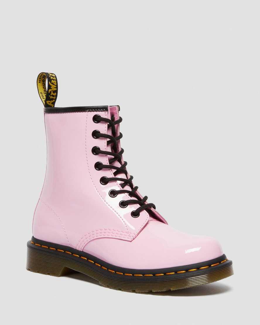 Dr Martens 1460 Rugan Deri Dantel Up Kadın Bilek Boy Bot Pembe Türkiye | 23187-VGSP