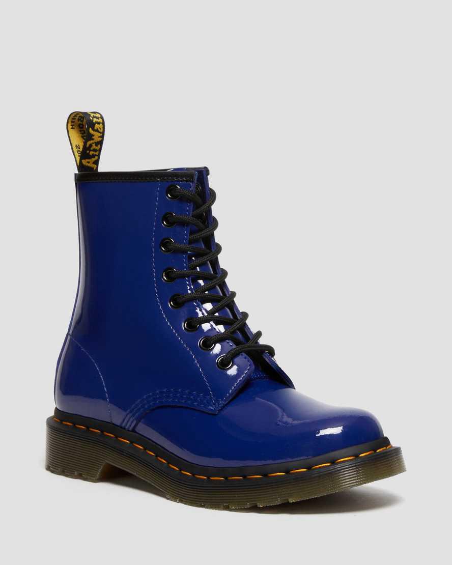 Dr Martens 1460 Rugan Deri Dantel Up Kadın Bilek Boy Bot Mavi Türkiye | 38054-LPJF