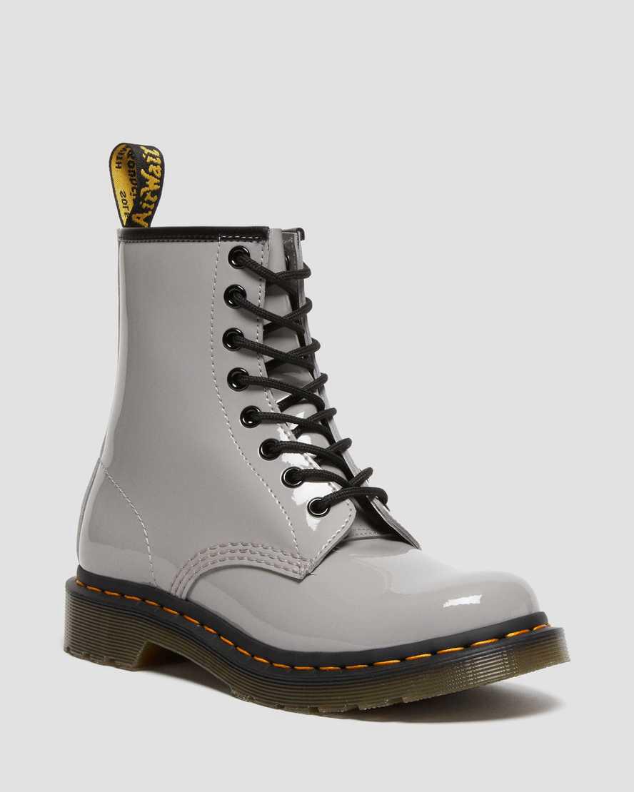 Dr Martens 1460 Rugan Deri Dantel Up Kadın Bilek Boy Bot Gri Türkiye | 74650-KUON