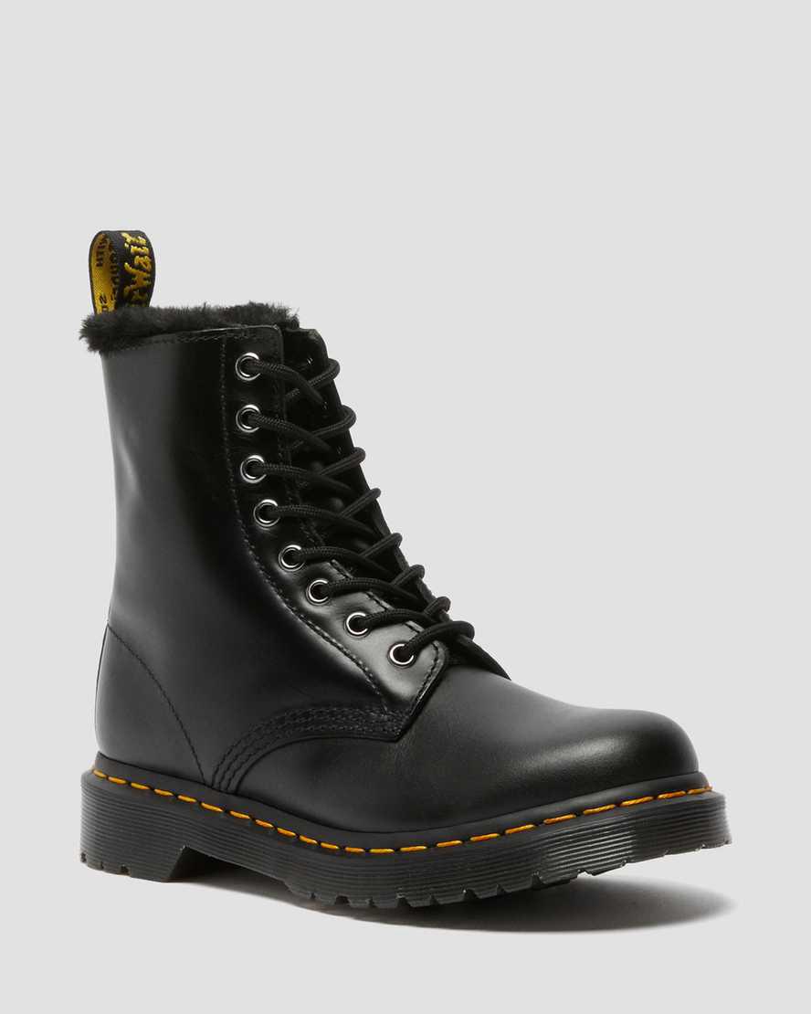 Dr Martens 1460 Serena Faux Fur Astar Kadın Bağcıklı Bot Koyu Gri Türkiye | 72946-AUHM