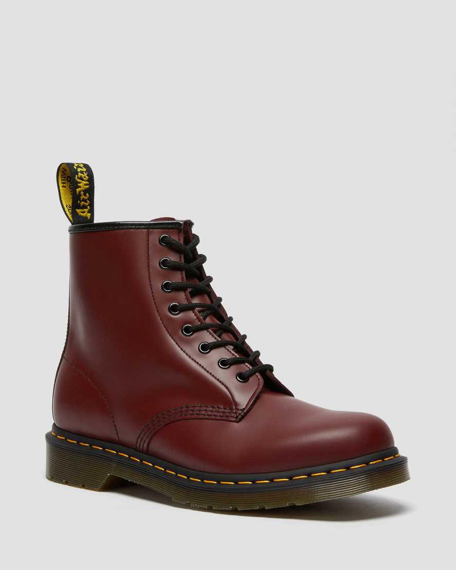 Dr Martens 1460 Smooth Deri Dantel Up Erkek Bilek Boy Bot Kırmızı Türkiye | 76304-XFZA