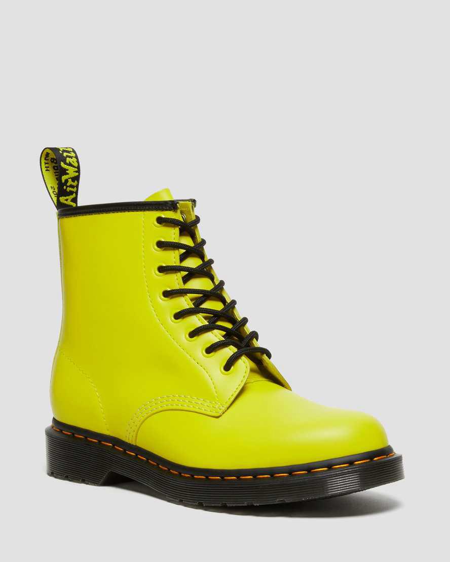 Dr Martens 1460 Smooth Deri Dantel Up Kadın Bilek Boy Bot Sarı Türkiye | 08319-SWMK