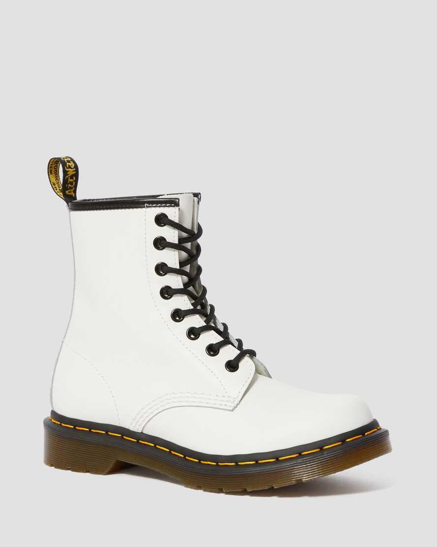 Dr Martens 1460 Smooth Deri Dantel Up Kadın Bilek Boy Bot Beyaz Türkiye | 35921-GVKI