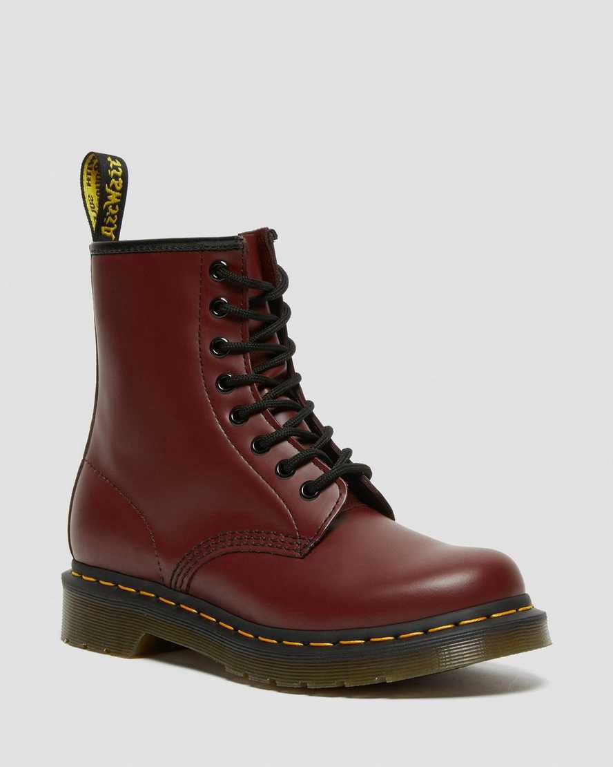 Dr Martens 1460 Smooth Deri Dantel Up Kadın Bilek Boy Bot Kırmızı Türkiye | 74308-DJWS