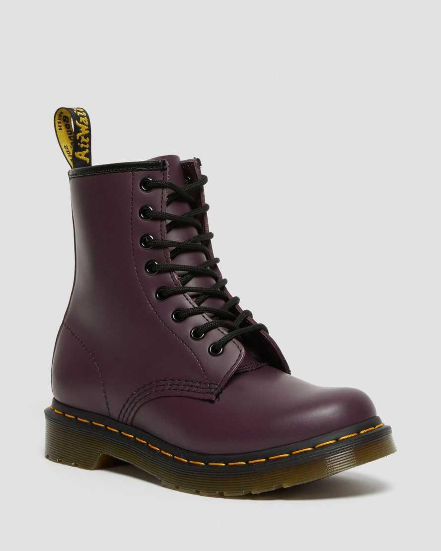 Dr Martens 1460 Smooth Deri Dantel Up Kadın Bilek Boy Bot Mor Türkiye | 78925-YRUQ