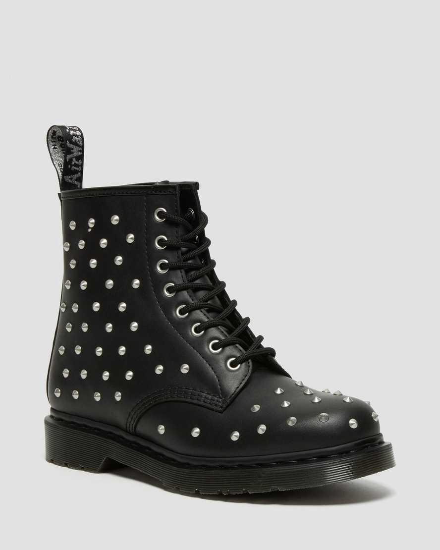 Dr Martens 1460 Stud Wanama Deri Dantel Up Kadın Bilek Boy Bot Siyah Türkiye | 07691-XQAF