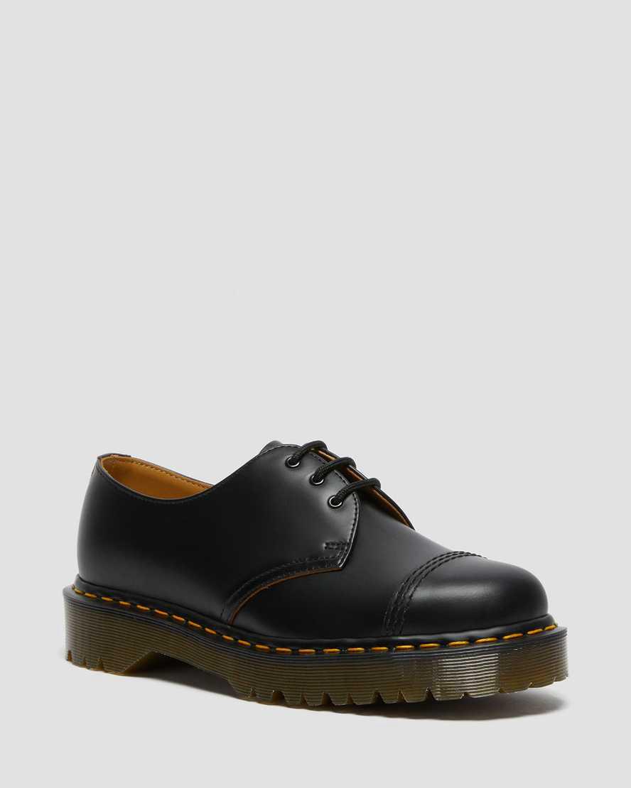 Dr Martens 1461 Bex Made in England Burunlu Cap Erkek Oxford Ayakkabı Siyah Türkiye | 89576-QTEX