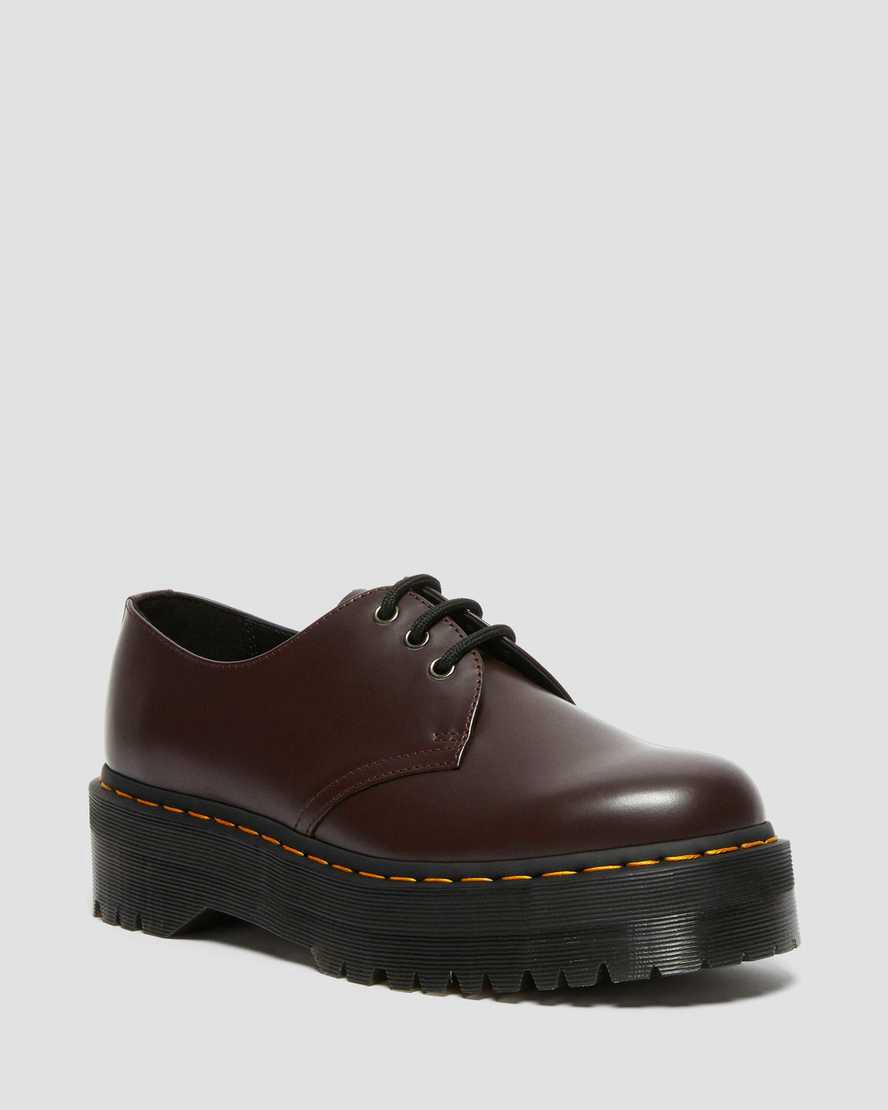 Dr Martens 1461 Smooth Deri Erkek Platform Ayakkabı Bordo Türkiye | 37968-UZXG