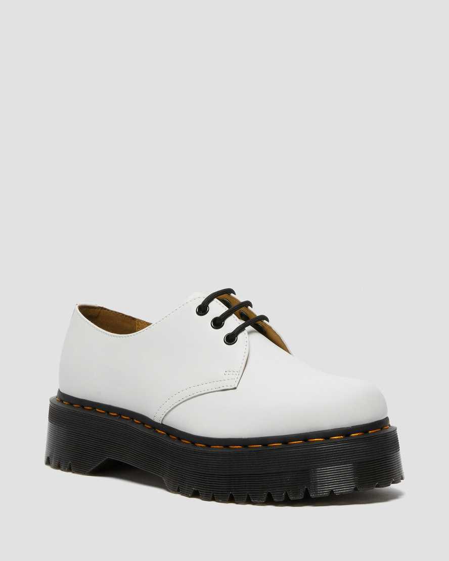 Dr Martens 1461 Smooth Deri Platform Erkek Oxford Ayakkabı Beyaz Türkiye | 38915-TCQP