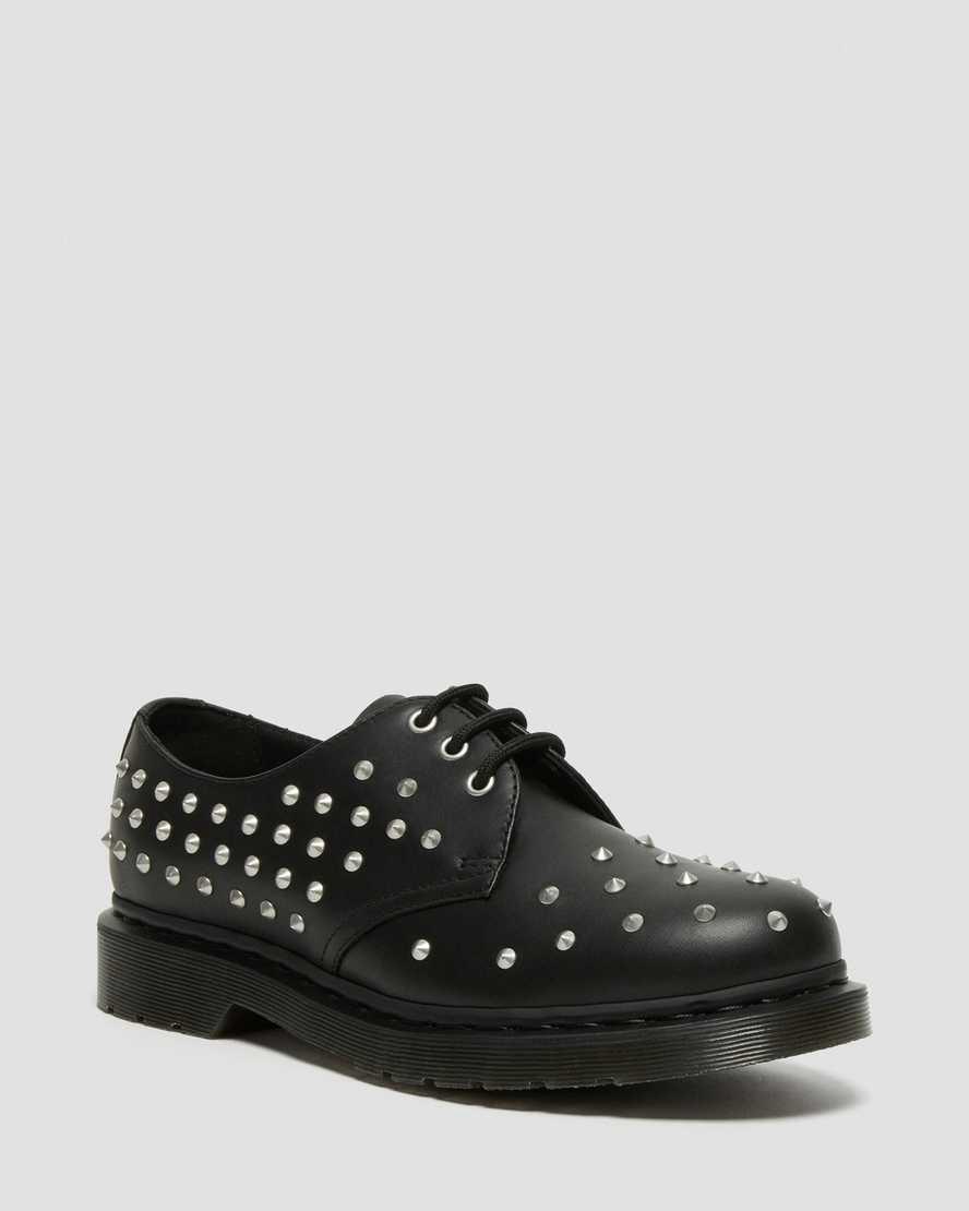 Dr Martens 1461 Stud Wanama Deri Erkek Oxford Ayakkabı Siyah Türkiye | 16749-VWDS