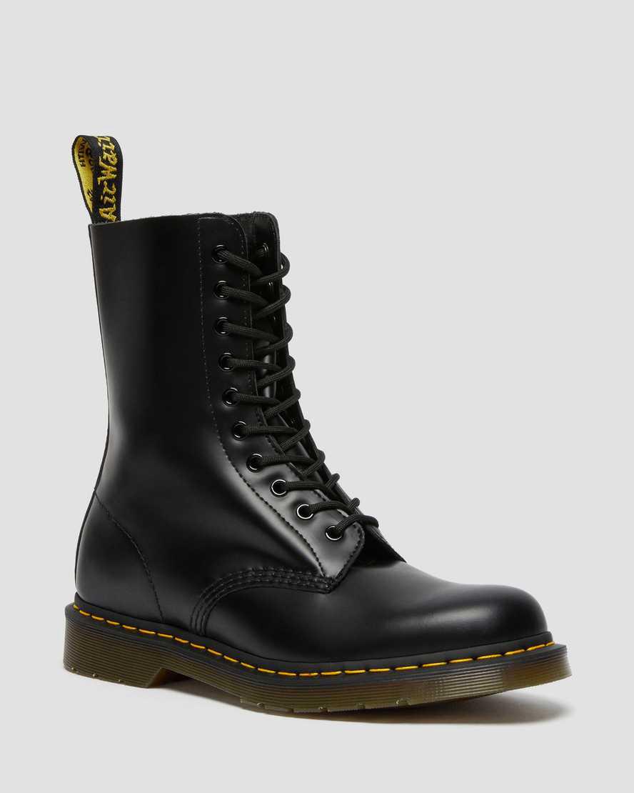 Dr Martens 1490 Smooth Deri Mid Cut Calf Erkek Originals Boots Siyah Türkiye | 01623-OBIN