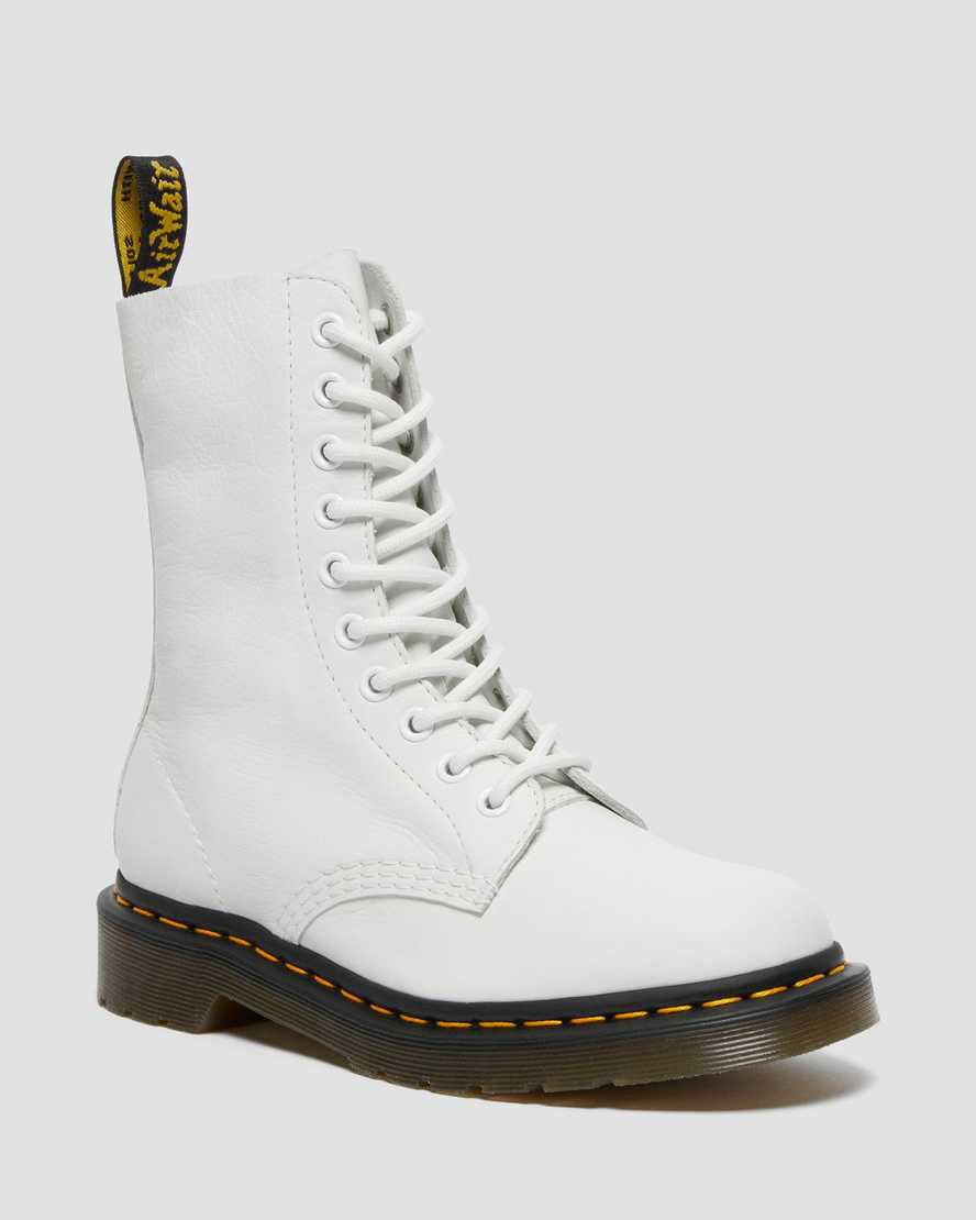 Dr Martens 1490 Virginia Deri Mid Cut Calf Kadın Originals Boots Beyaz Türkiye | 69524-LHCS