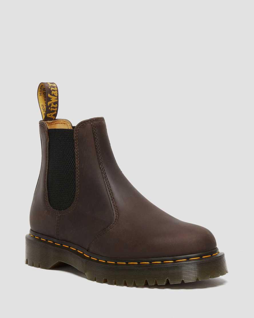 Dr Martens 2976 Bex Crazy Horse Chelsea Kadın Kalın Taban Bot Koyu Kahverengi Türkiye | 76923-ZDXI