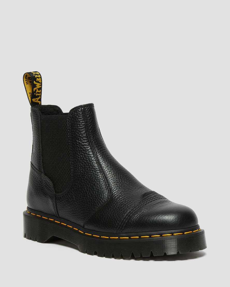 Dr Martens 2976 Bex Faux Fur-Astar Chelsea Kadın Kalın Taban Bot Siyah Türkiye | 58674-YMTP