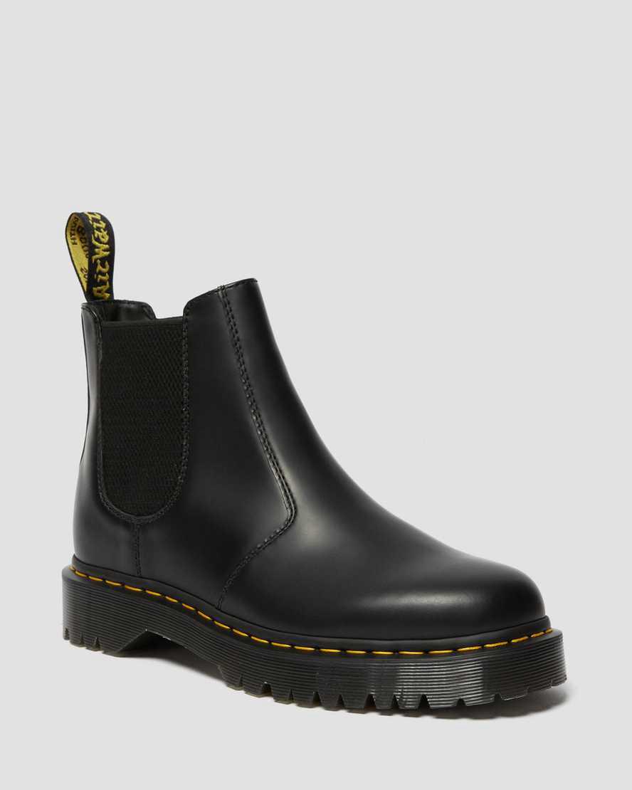 Dr Martens 2976 Bex Smooth Deri Chelsea Erkek Kalın Taban Bot Siyah Türkiye | 41879-DAMP