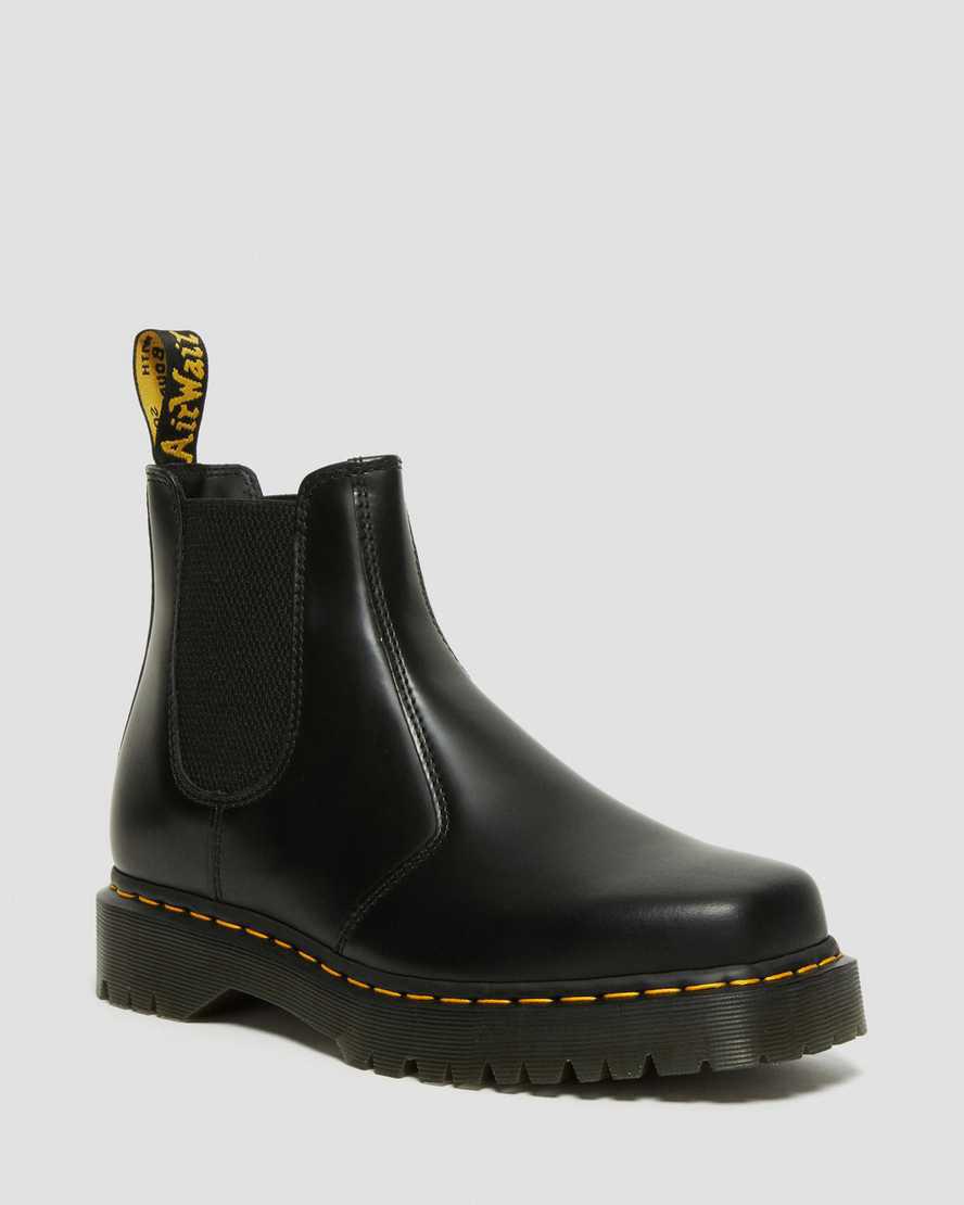 Dr Martens 2976 Bex Squared Burunlu Deri Chelsea Erkek Kalın Taban Bot Siyah Türkiye | 05142-LTJA