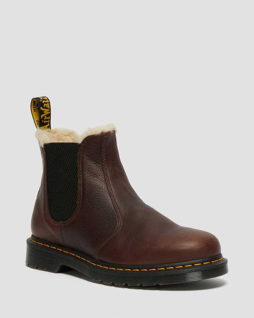 Dr Martens 2976 Faux Fur Astar Chelsea Kadın Kışlık Botlar Kahverengi Türkiye | 09325-FPLQ