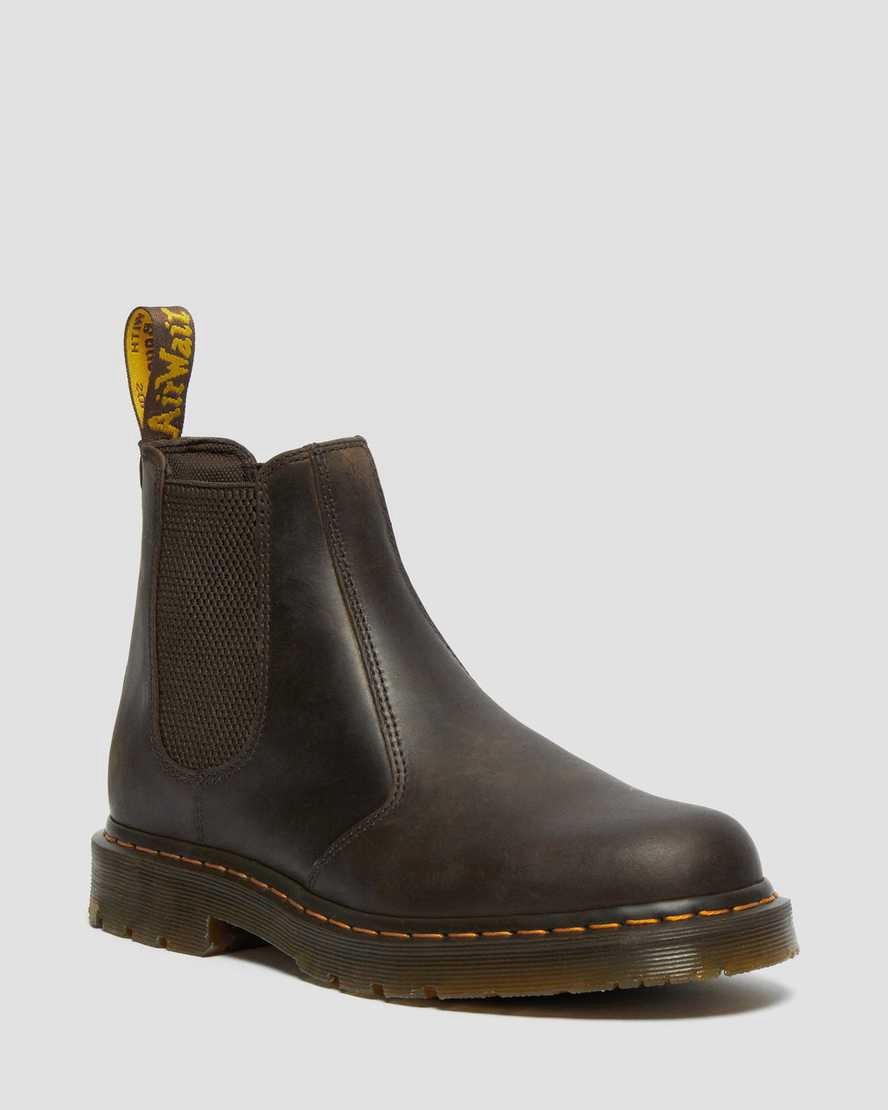 Dr Martens 2976 Slip Resistant Deri Chelsea Kadın Bilek Boy Bot Koyu Kahverengi Türkiye | 10832-ZKSW