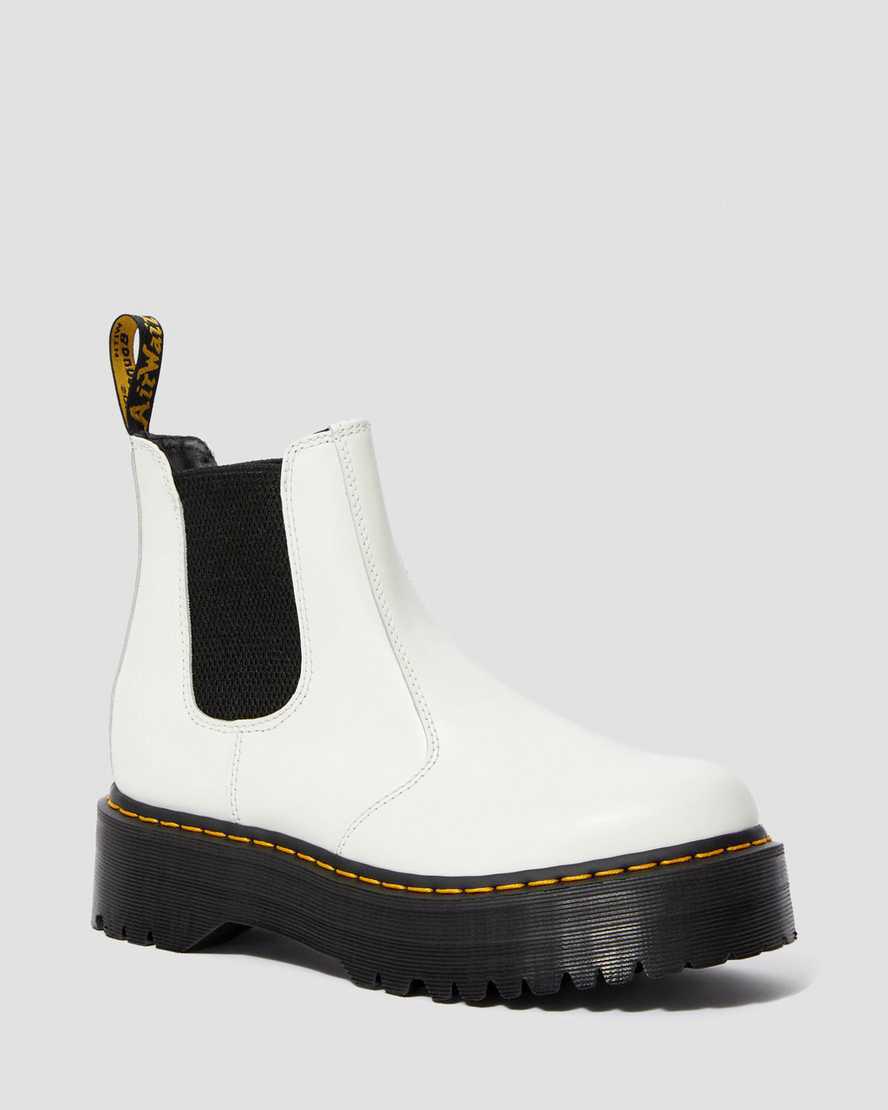 Dr Martens 2976 Smooth Deri Chelsea Erkek Kalın Taban Bot Beyaz Türkiye | 97803-XLSU