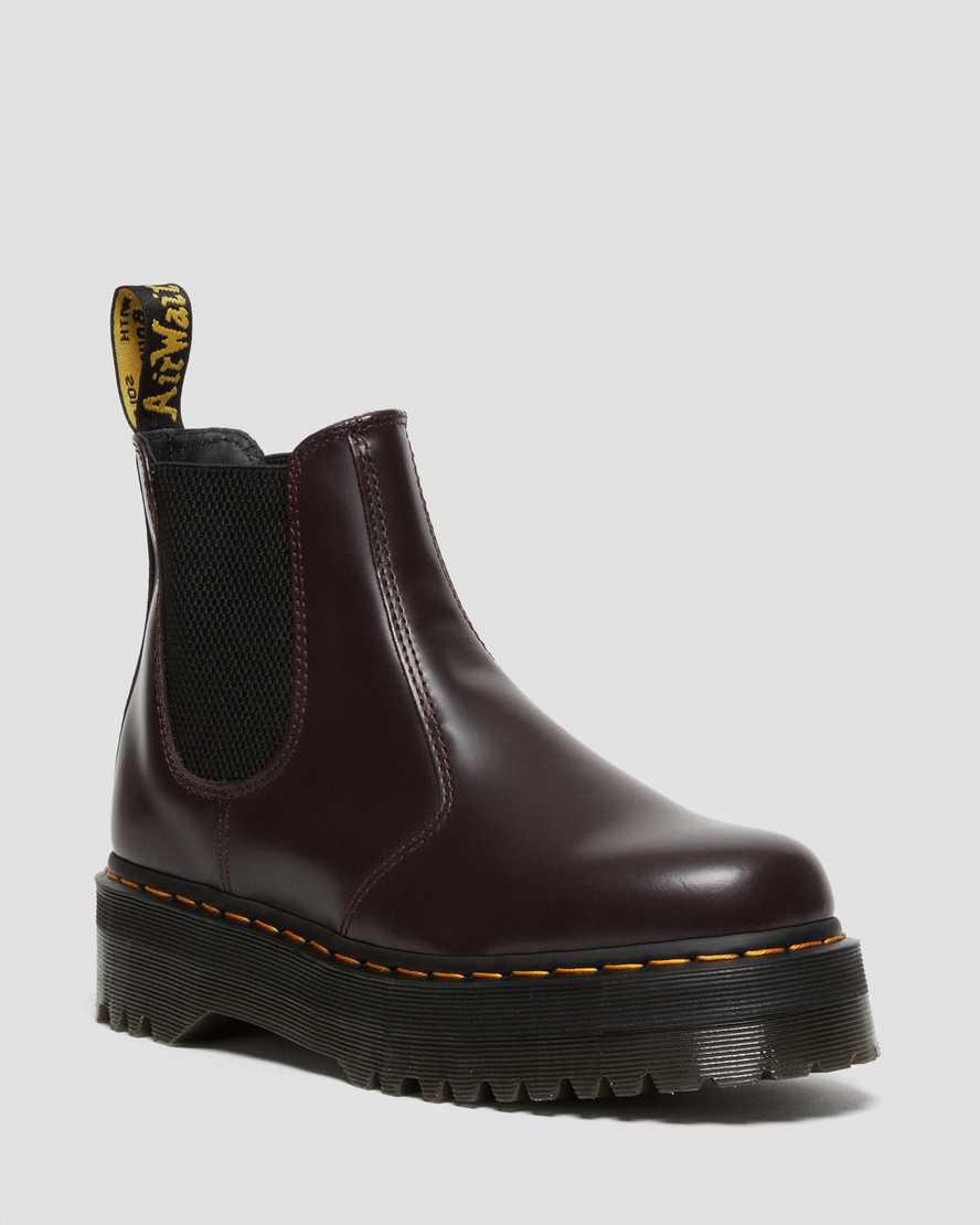 Dr Martens 2976 Smooth Deri Platform Chelsea Kadın Bilek Boy Bot Bordo Türkiye | 19746-OALI