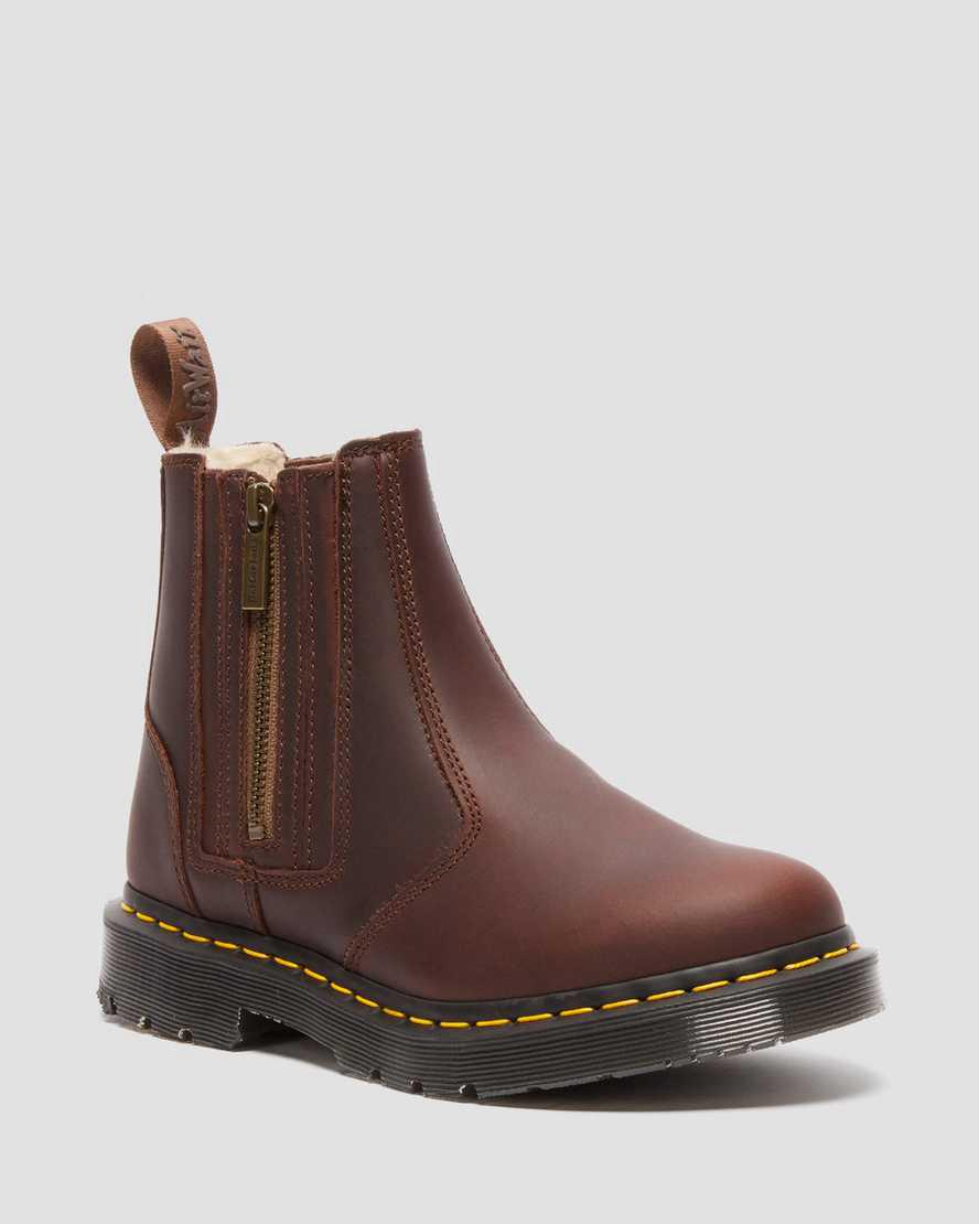 Dr Martens 2976 Wintergrip Zip Chelsea Kadın Originals Boots Kahverengi Türkiye | 81790-CWHQ