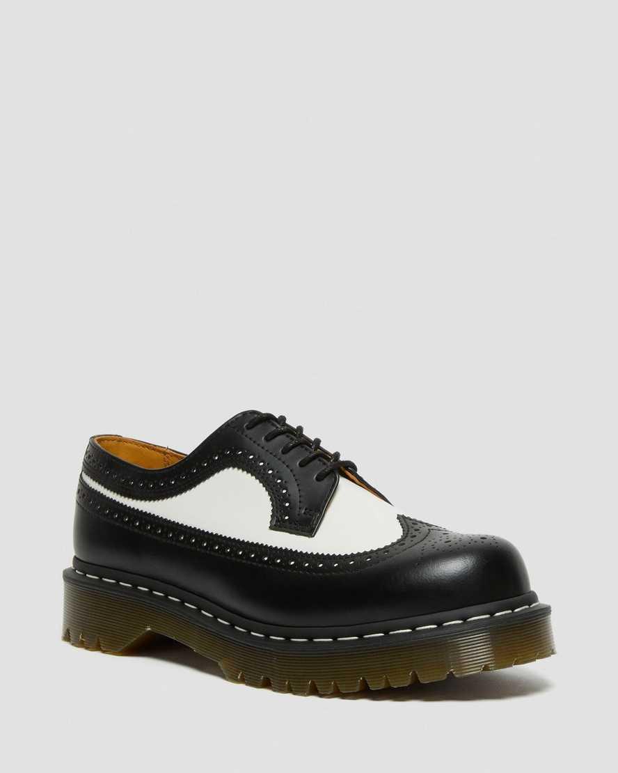 Dr Martens 3989 Bex Smooth Deri Brogue Kadın Platform Ayakkabı Siyah Türkiye | 25640-RLCX