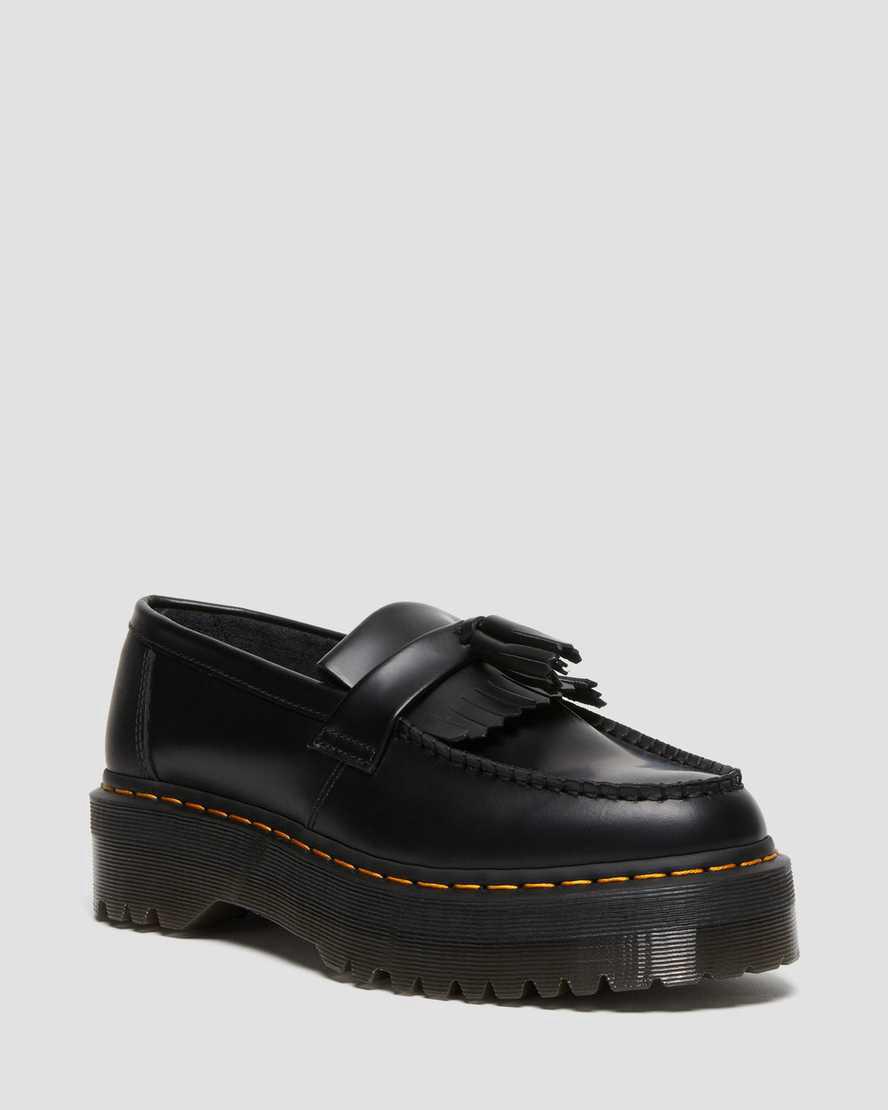 Dr Martens Adrian Deri Tassel Loafers Kadın Platform Ayakkabı Siyah Türkiye | 86905-YKNH