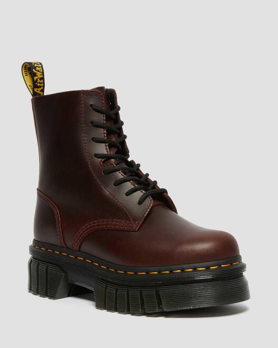 Dr Martens Audrick Brando Deri Platform Dantel Up Kadın Bilek Boy Bot Kahverengi Türkiye | 53480-GCFD