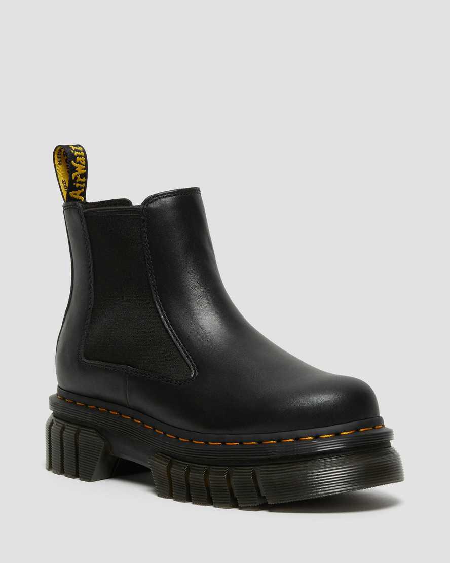 Dr Martens Audrick Nappa Deri Chelsea Kadın Kalın Taban Bot Siyah Türkiye | 90517-MHWU