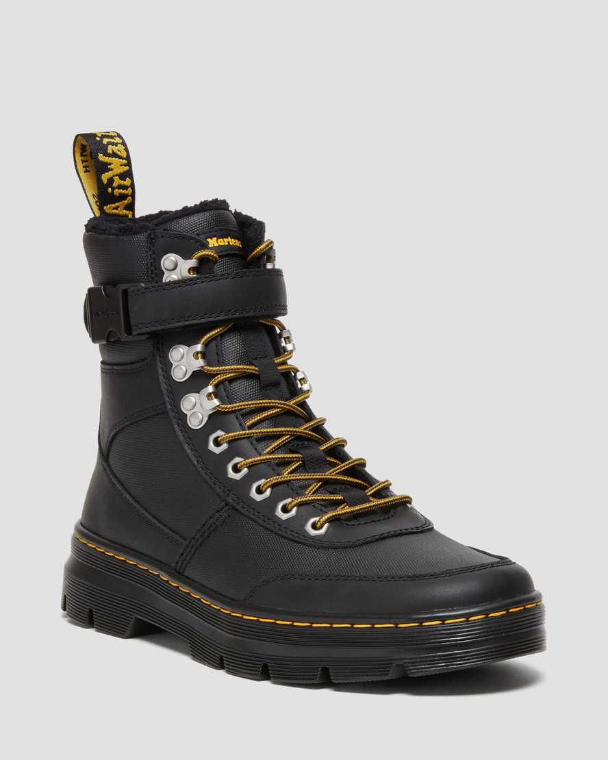 Dr Martens Combs Tech Faux Fur-Astar Erkek Günlük Bot Siyah Türkiye | 67039-XJAS