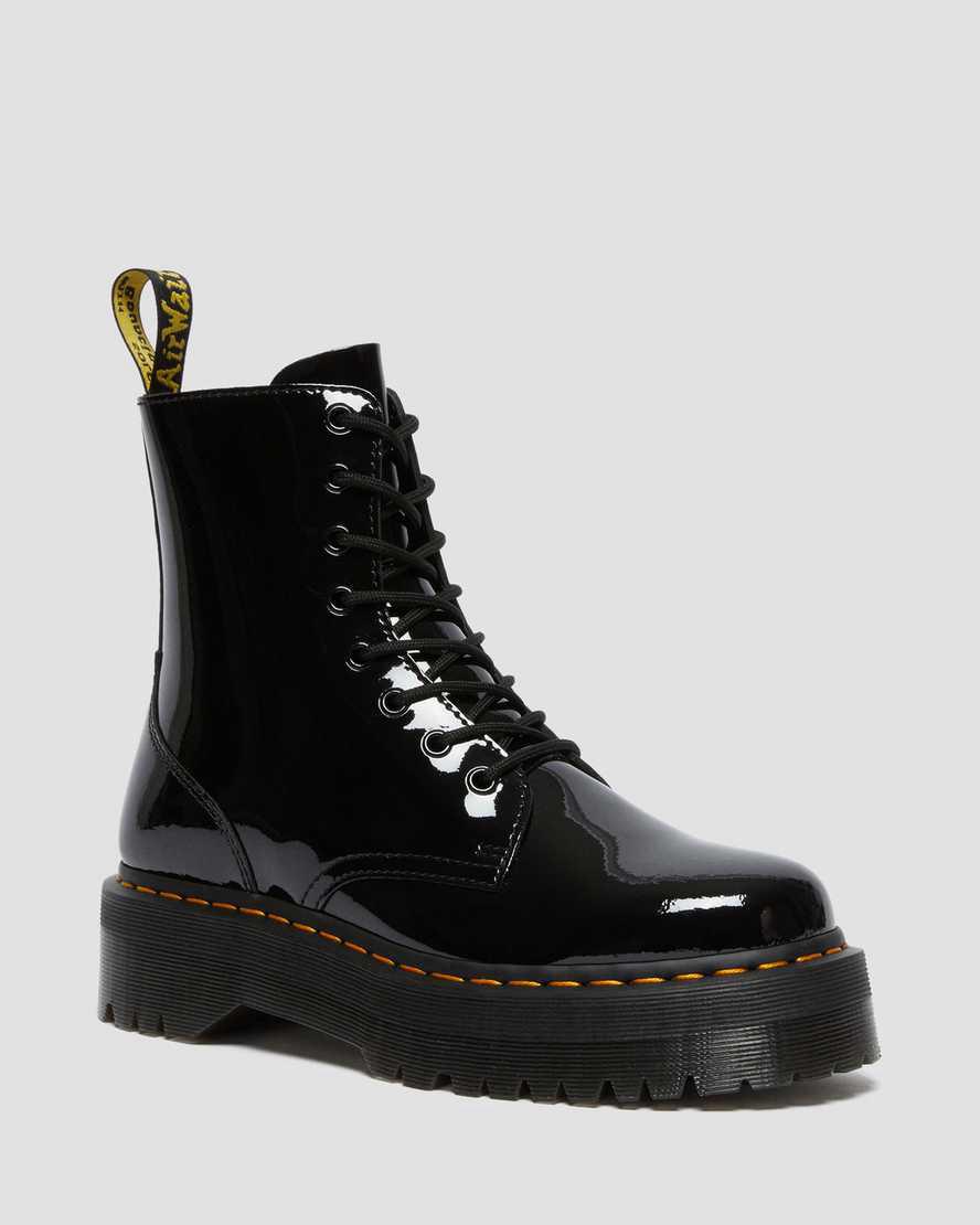 Dr Martens Jadon Boot Rugan Deri Platforms Kadın Bilek Boy Bot Siyah Türkiye | 26730-KURO