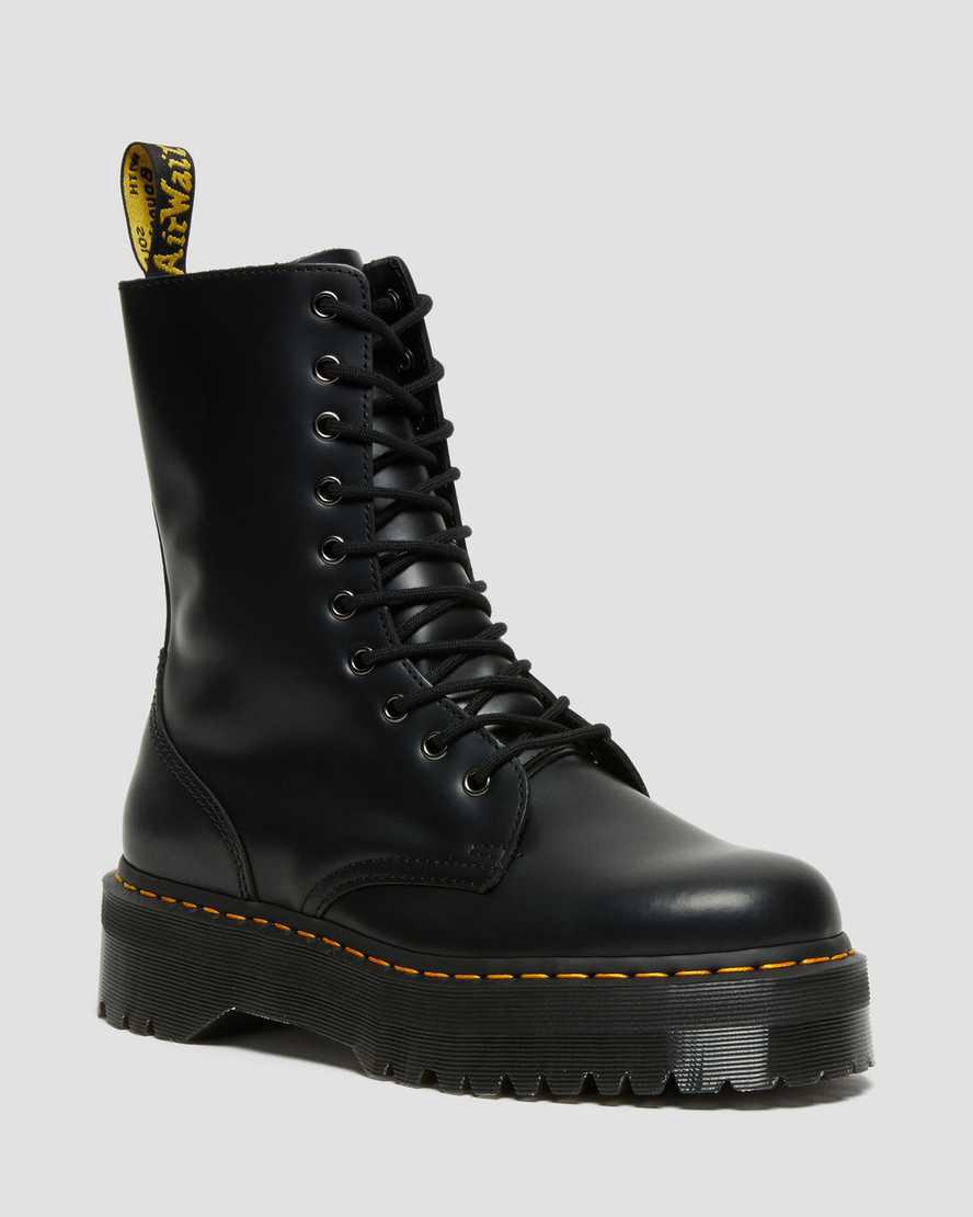 Dr Martens Jadon Hi Boot Smooth Deri Kadın Kalın Taban Bot Siyah Türkiye | 94620-PGCI