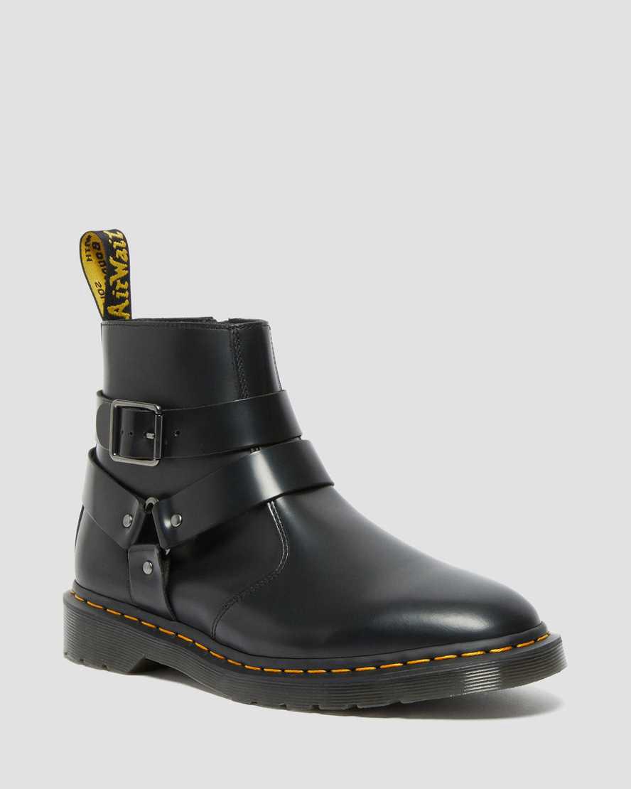 Dr Martens Jaimes Deri Harness Chelsea Erkek Bilek Boy Bot Siyah Türkiye | 63158-VYGK