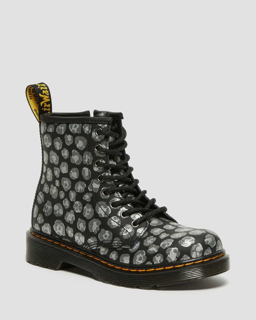 Dr Martens Junior 1460 Leopard Hydro Deri Çocuk Bağcıklı Bot Siyah Türkiye | 68294-VGMW