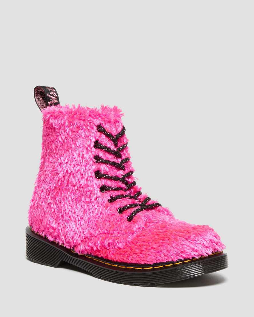 Dr Martens Junior 1460 Pascal Tinsel Fur Çocuk Bağcıklı Bot Pembe Türkiye | 49607-OVFZ