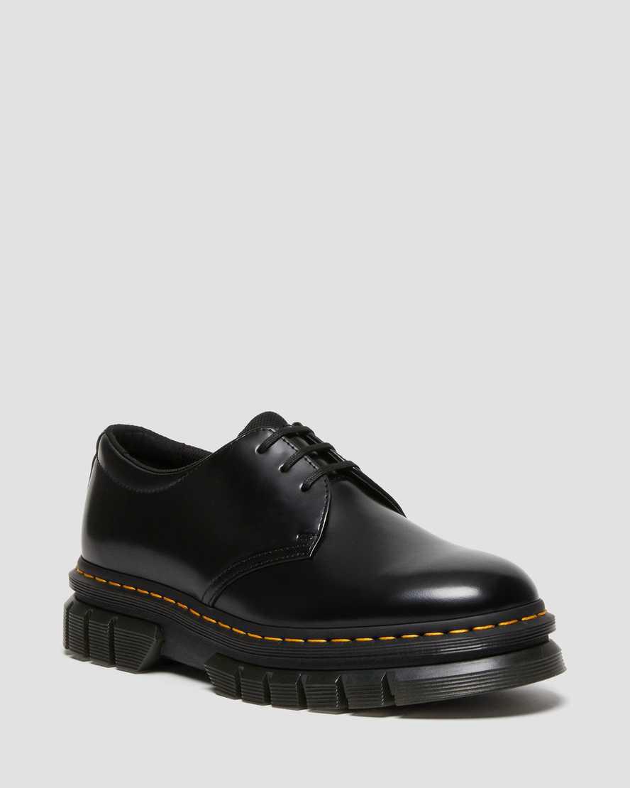 Dr Martens Rikard Polished Smooth Deri Kadın Platform Ayakkabı Siyah Türkiye | 79245-NWLH