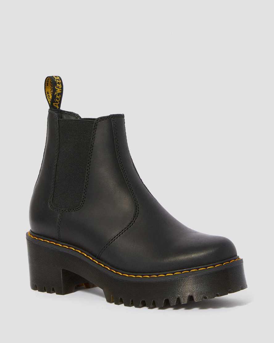 Dr Martens Rometty Wyoming Deri Platform Chelsea Kadın Bilek Boy Bot Siyah Türkiye | 62148-OKPI